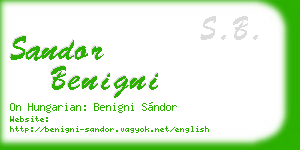 sandor benigni business card